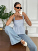 Knotted Back Striped Blouse