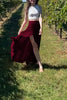 high waisted maxi flared skirt