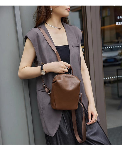 Women Mini Leather Backpack Purse Bag