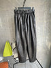Women Genuine Leather Trousers Elastic Waist Carrot Pants