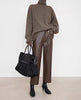 Women’s High Rise Genuine Straight Leather Pants Brown