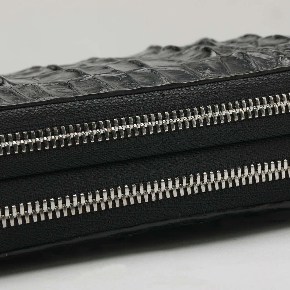 crocodile leather clutch purse