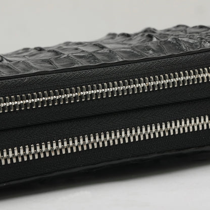 crocodile leather clutch purse