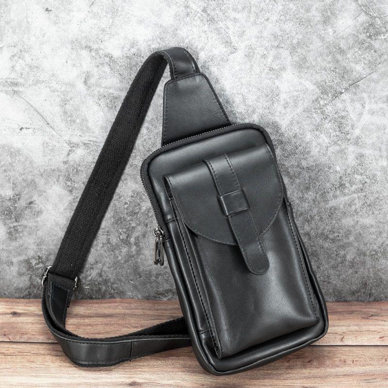 Men’s Top-Grain Cowhide Leather Chest Bag