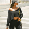 Women's Long Sleeve Casual Blouse Crop Top