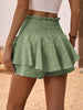 Ruffle Hem Smocked High Waist Skort for Women