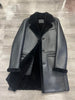 Men’s Genuine Shearling Leather Coat Brown Merino Wool