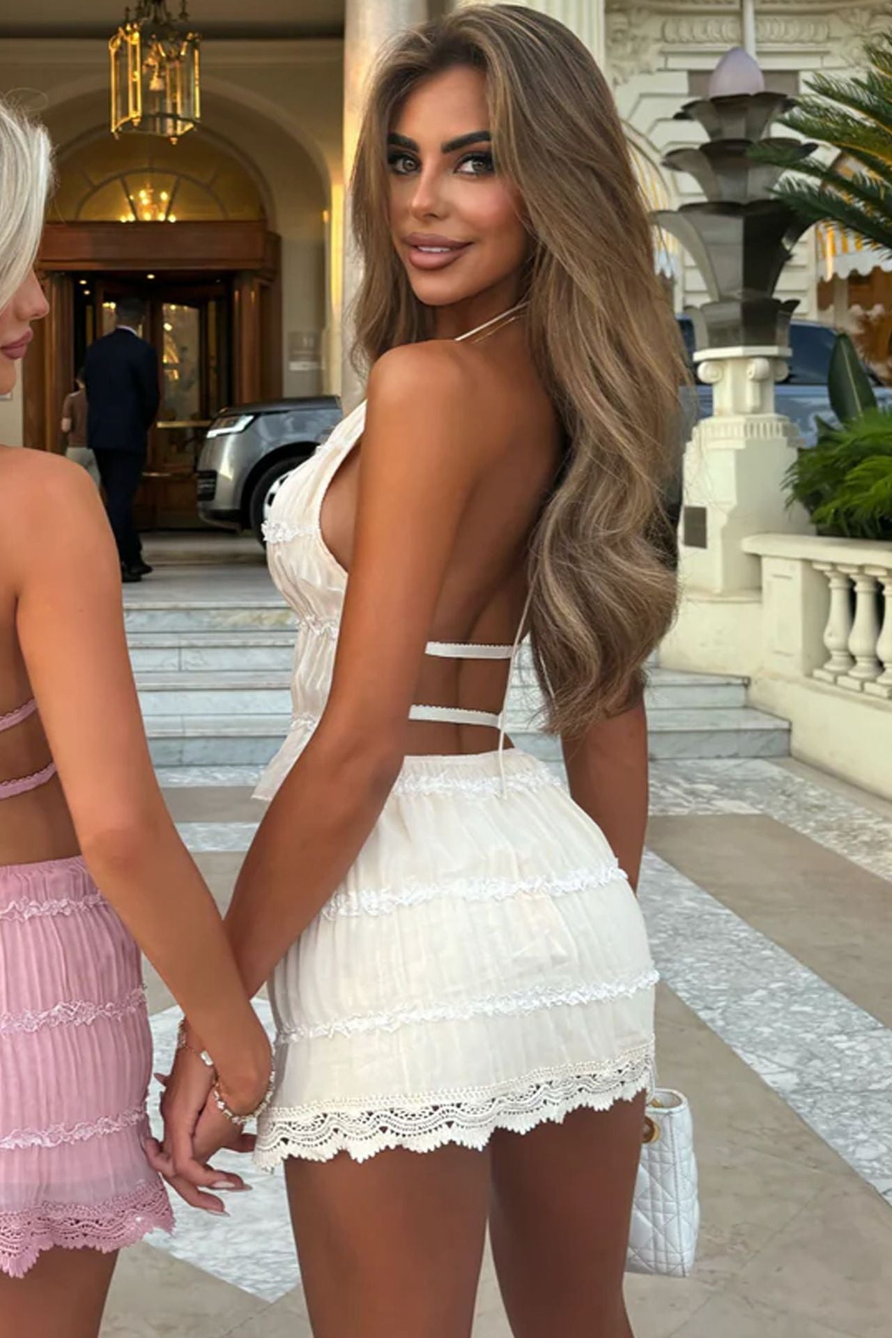 Cami Crop Top And Skort Set White Summer Outfit