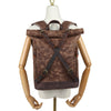 Waxed Canvas Backpack with Genuine Leather and Roll Top Design