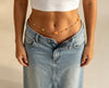 Women’s Orange Resin Bead Waist Chain with Gold Detail