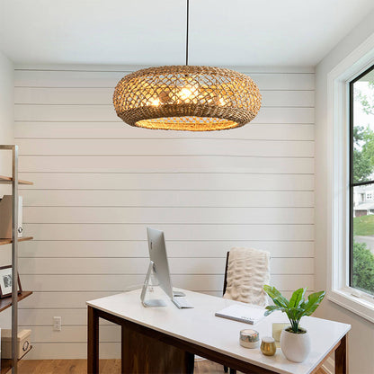 Handwoven Rattan Chandelier Pendant Lamp