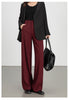 Women casual pants with high waist drape