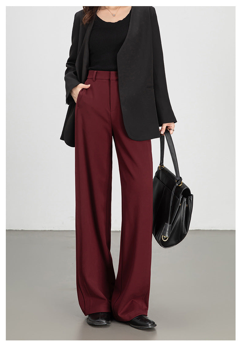 Women casual pants with high waist drape
