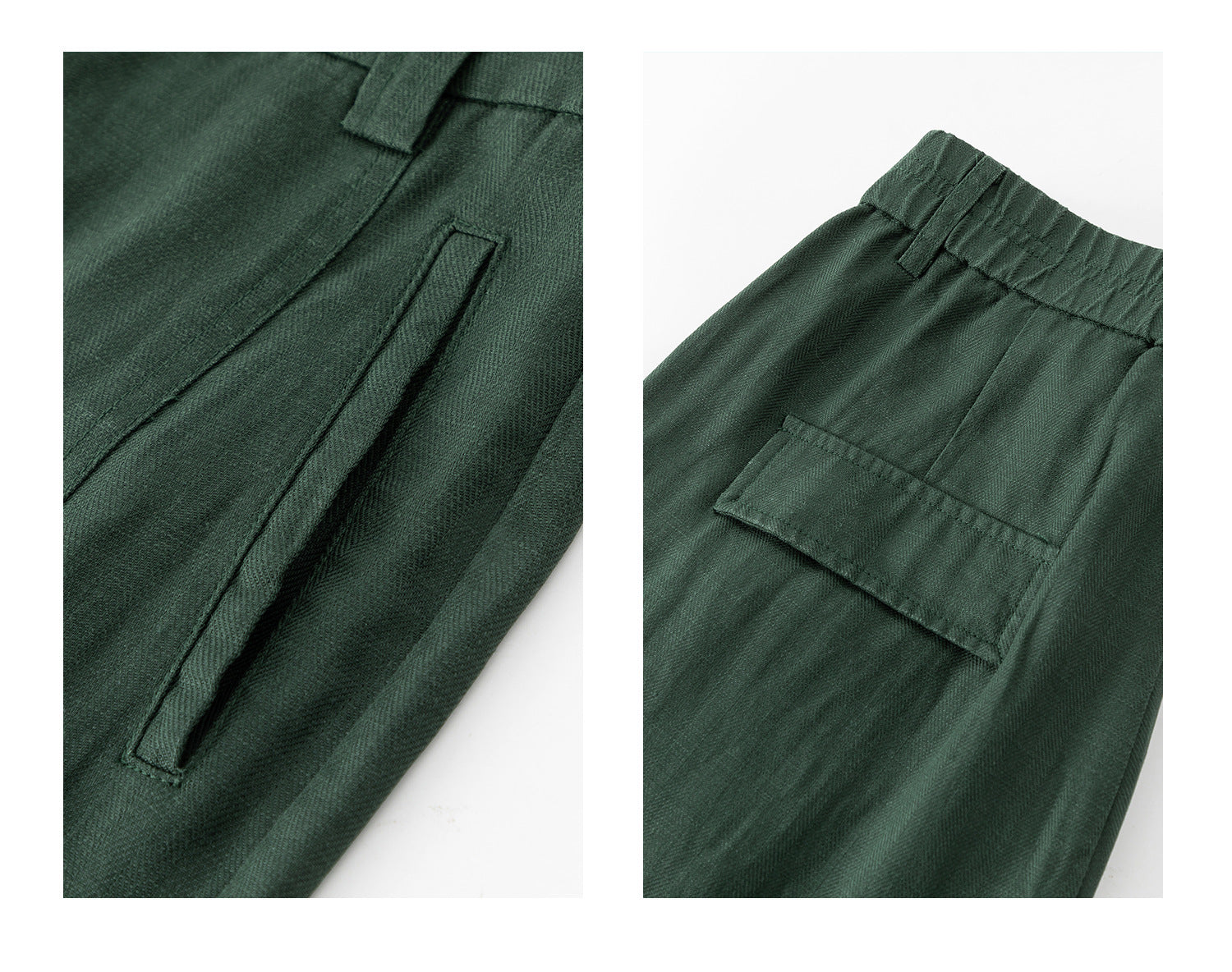 Wide leg trousers women with soft green drape