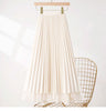 White pleated mesh skirt with elastic waistband