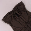 Brown ruched tube dress with twist bust detail