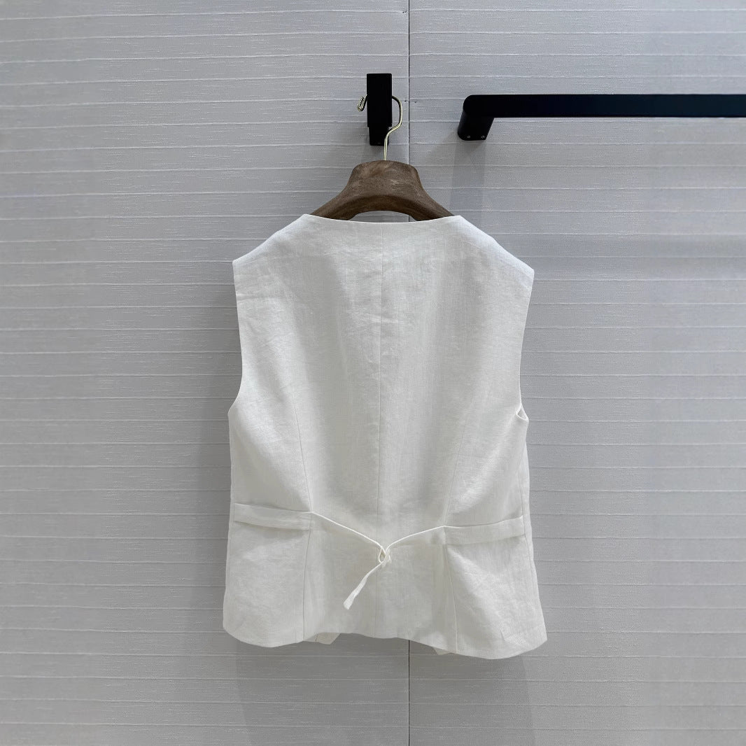 Women's Summer Casual Business Vest Cotton And Linen