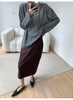 High Waisted PU Leather Pencil Skirt with Front Buttons