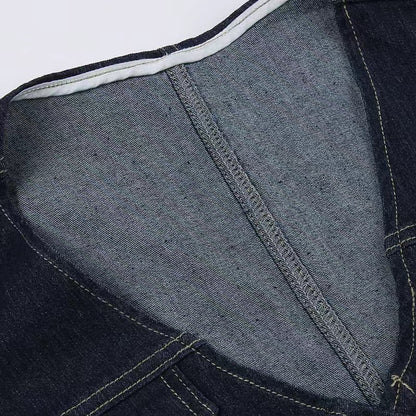 V Neck Denim Vest For Ladies
