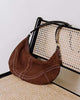 Suede Leather Underarm Crescent Shoulder Bag