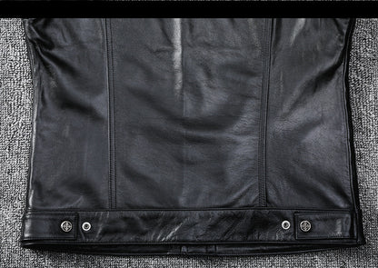 Biker Leather Vest Men Slim Fit Motorcycle Vest