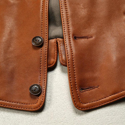 Men Leather Vest Motorcycle Biker