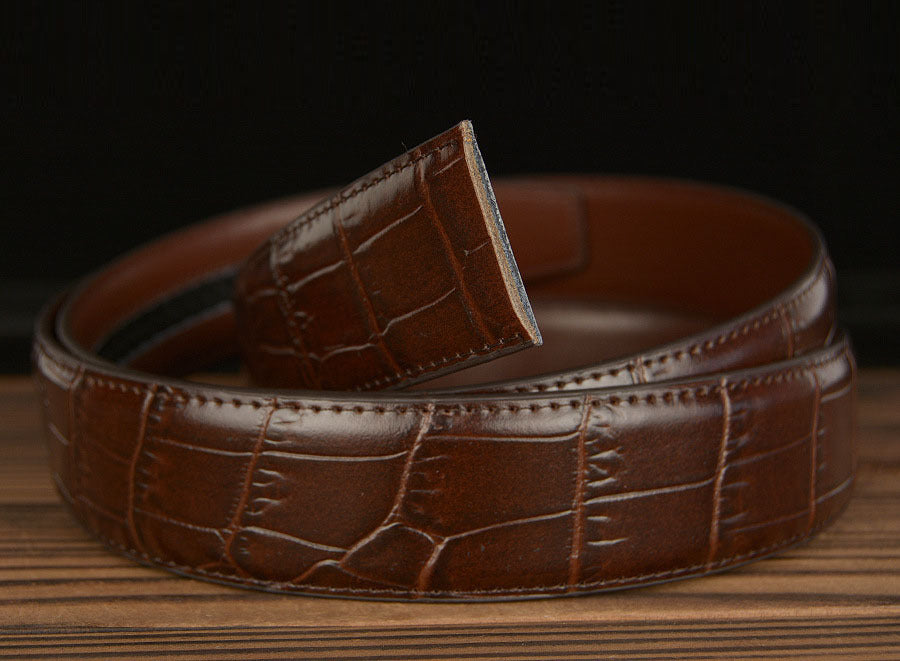 Men’s Leather Belt with Anchor Buckle Western Nautical Style