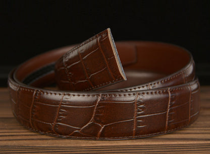 Men’s Leather Belt with Dragon G-Shaped Buckle