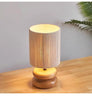 Wabi-sabi Solid Wood Table Lamp with Fabric Lampshade