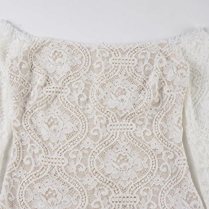 Boho off shoulder lace western mini dress