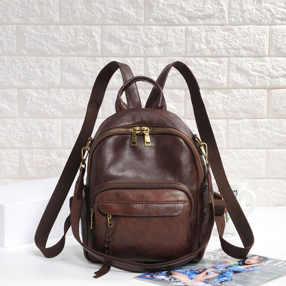Real leather backpack for women