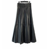 Women’s Genuine Leather High Waist Midi Skirt