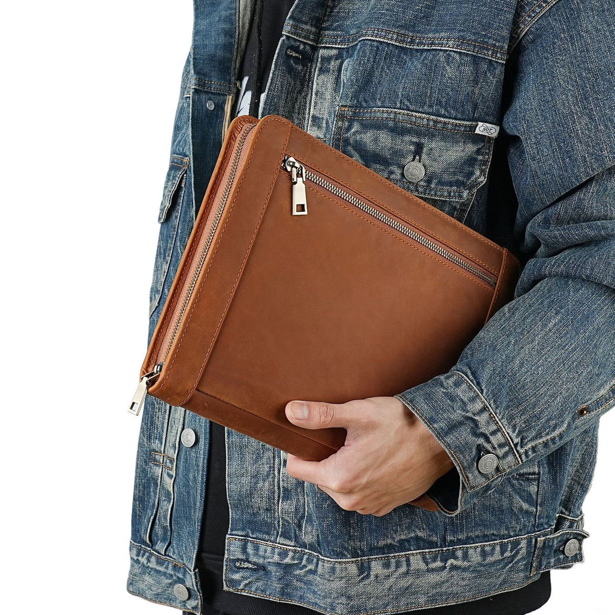 Leather iPad Organizer Portfolio in Crazy Horse Leather for Business