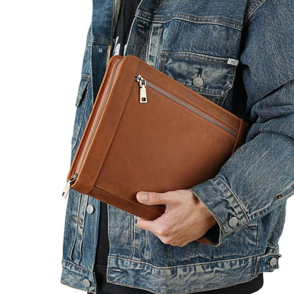 Leather iPad Organizer Portfolio in Crazy Horse Leather for Business