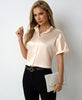 Women Satin Batwing Short Sleeve Shirts