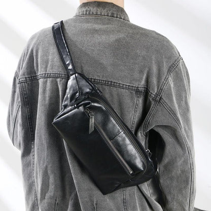 Men’s Top-Grain Leather Crossbody Waist Bag