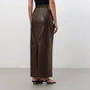 Imitation Leather Brown Skirt Tall