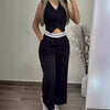 Women's Sleeveless Blazer And Long Trousers Suit