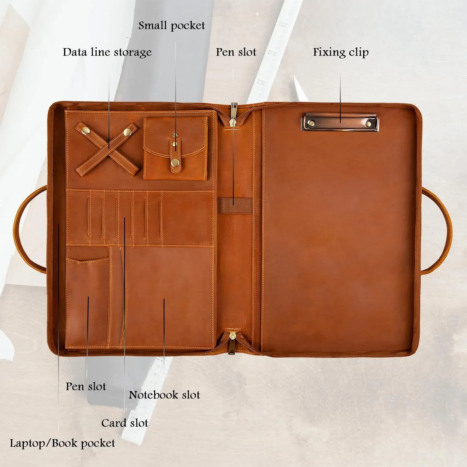 Crazy Horse Leather Laptop & Document Case