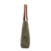 Canvas Tote Bag with Waxed Finish and Genuine Leather Handles