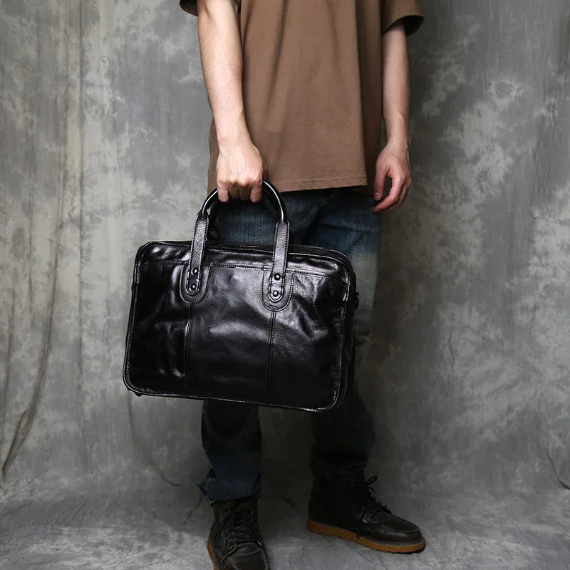 Leather Messenger Crossbody Bag for Men