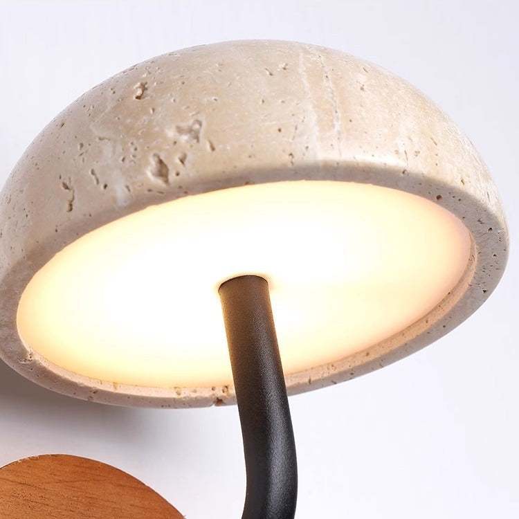 Yellow Travertine Wabi-Sabi Mushroom Wall Lamp
