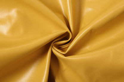 Yellow and Black Faux Leather Biker Jacket Women