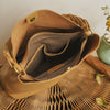 Women Leather Bucket Shoulder Bag Tote with Zipper