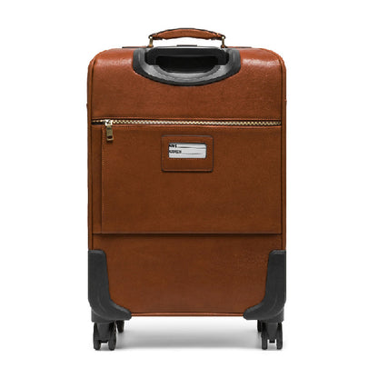 Genuine Leather Business Travel Suitcase with 360° Wheels