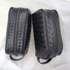 Men’s Genuine Woven Leather Toiletry Bag with Handle