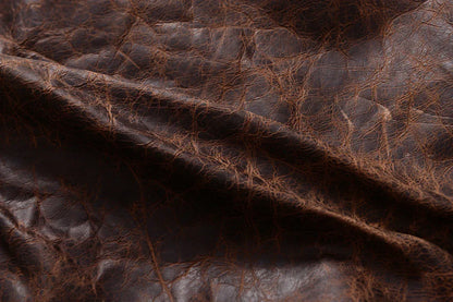 Mens Distressed Oil Wax Cowhide Leather Jacket