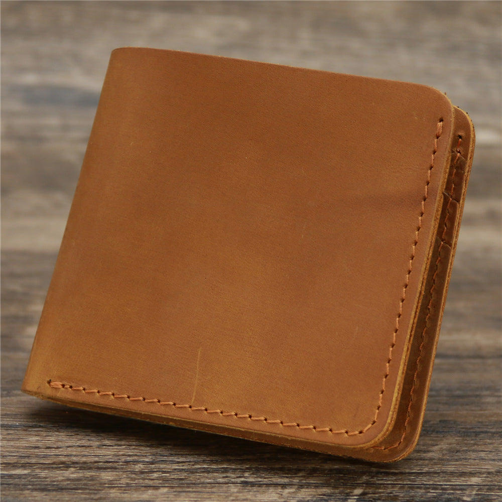 Men’s Genuine Cowhide Leather Bifold Wallet with ID Window