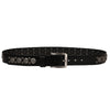 Wide Leather Belt with Silver Studs and Aztec Rivets