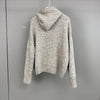 Women Mohair Cashmere Sequin Zip Cardigan Hoodie